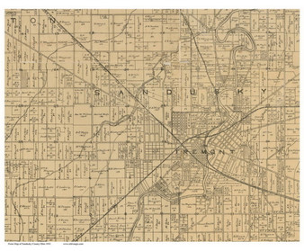 Sandusky, Ohio 1891 Old Town Map Custom Print - Sandusky Co.