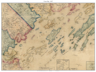 Casco Bay, Maine 1857 Old Town Map Custom Print - Cumberland Co.