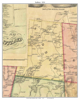 Sudbury, Vermont 1854 Old Town Map Custom Print - Rutland Co.
