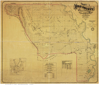 Yolo County California 1871 - Old Map Reprint