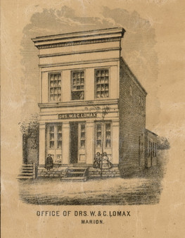 Doctors Lomax Office, Marion, Indiana 1861 Old Town Map Custom Print - Grant Co.
