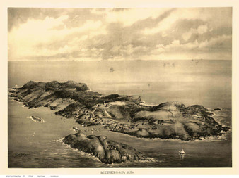 Monhegan, Maine 1896 Bird's Eye View