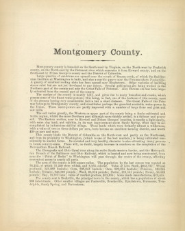Montgomery County Text - 1866 Old Map Reprint - Martenet's Maryland State Atlas 43