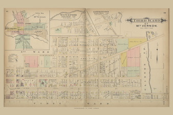 Mt. Vernon Third Ward Ohio 1896 Old Town Map Custom Reprint - Knox Co. Atlas 68-69
