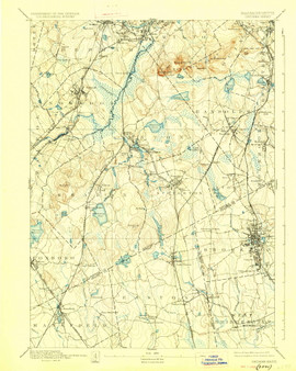 Dedham, Massachusetts 1894 (1927) USGS Old Topo Map Reprint 15x15 MA Quad 352584