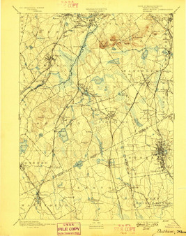 Dedham, Massachusetts 1894 (1989) USGS Old Topo Map Reprint 15x15 MA Quad 352577