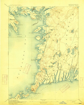 Falmouth, Massachusetts 1893 (1915) USGS Old Topo Map Reprint 15x15 MA Quad 352636
