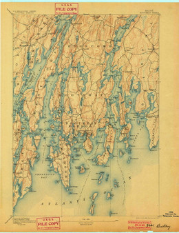 Boothbay, Maine 1893 (1901) USGS Old Topo Map Reprint 15x15 ME Quad 807402