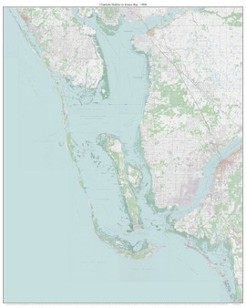 Charlotte Harbor to Estero Bay 1988 - Custom USGS Old Topo Map - Florida