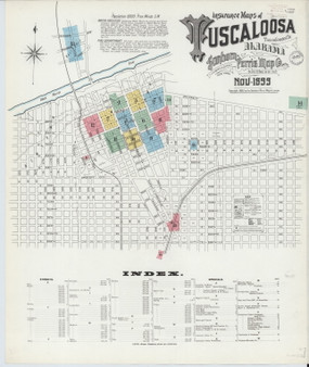 Tuscaloosa, Alabama 1899 - Old Map Alabama Fire Insurance Index