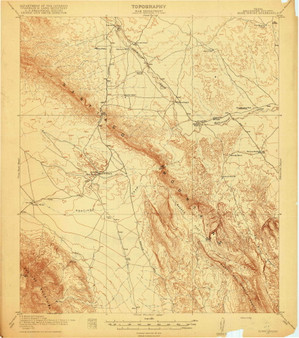 Bone Spring, Texas 1918 () USGS Old Topo Map Reprint 15x15 TX Quad 106498