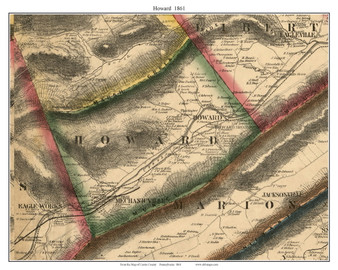 Howard Township, Pennsylvania 1861 Old Town Map Custom Print - Centre Co.