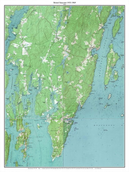 Bristol Seacoast 1955-1969 - Custom USGS Old Topo Map - Maine