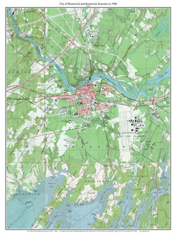 Brunswick 1980 - Custom USGS Old Topo Map - Maine