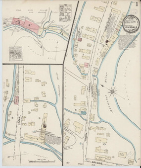 Hinsdale, New Hampshire 1884 - Old Map New Hampshire Fire Insurance Index