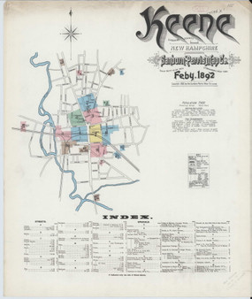 Keene, New Hampshire 1892 - Old Map New Hampshire Fire Insurance Index