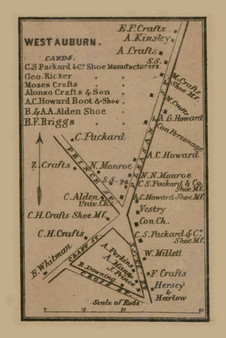 West Auburn, Auburn, Maine 1858 Old Town Map Custom Print - Androscoggin Co.