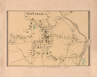 New Canaan, Connecticut 1867 - Fairfield Co. Old Town Map Custom Reprint - NYC Vicinity Atlas 2609 45