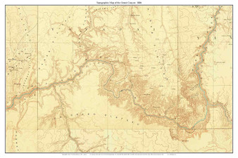 Grand Canyon Park 1886 - Custom USGS Old Topo Map - Arizona
