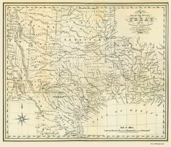 Texas 1841 Arrowsmith & Kennedy - Old State Map Reprint