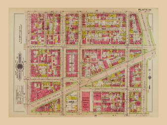 Plate 34, Northern Liberty Hall Market - Washington DC 1919 Atlas Old Map Reprint - Baist Vol.1