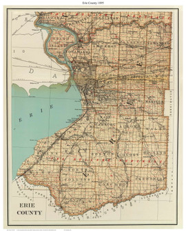 Erie County New York 1895 - Old Map Custom Reprint - Bien State Atlas