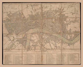 Old Map of London 1795 Ellis - Old Map Reprint