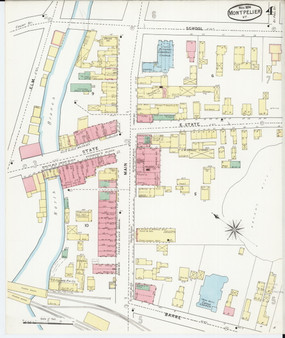 Montpelier, VT Fire Insurance 1894 Sheet 4 - Old Town Map Reprint