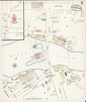 Vergennes, VT Fire Insurance 1885 Sheet 2 - Old Town Map Reprint