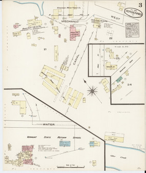 Vergennes, VT Fire Insurance 1885 Sheet 3 - Old Town Map Reprint