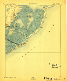 Atlantic City, New Jersey 1894 (1912) USGS Old Topo Map 15x15 Quad