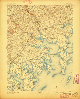 Gunpowder, Maryland 1893 (1893b) USGS Old Topo Map 15x15 Quad