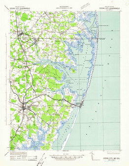 Ocean City, Maryland 1942 (1942) USGS Old Topo Map 15x15 Quad