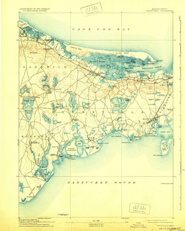 Barnstable, Massachusetts 1893 (1929) USGS Old Topo Map 15x15 Quad