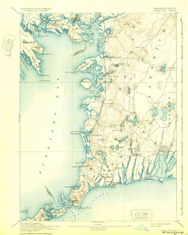 Falmouth, Massachusetts 1893 (1932a) USGS Old Topo Map 15x15 Quad