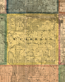 MtCarroll, Illinois 1869 Old Town Map Custom Print - Carroll Co.