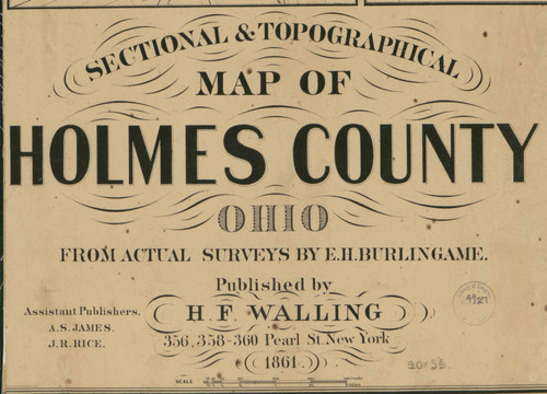 Title of Source Map - Holmes Co., Ohio 1861 - NOT FOR SALE - Holmes Co.
