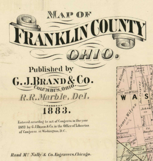 Title of Source Map - Franklin Co., Ohio 1883 - NOT FOR SALE - Franklin Co.