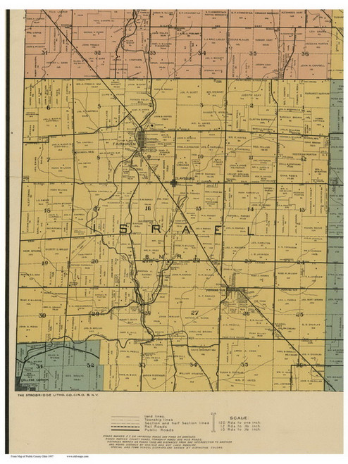 Israel, Ohio 1897 Old Town Map Custom Print - Preble Co.