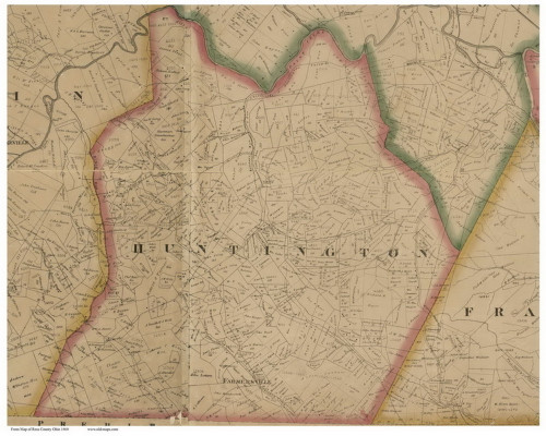 Huntington, Ohio 1860 Old Town Map Custom Print - Ross Co.