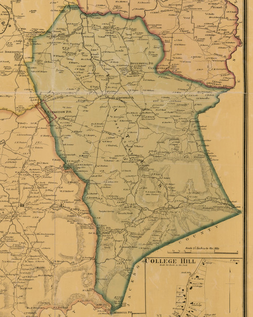 Yates, Kentucky 1876 Old Town Map Custom Print - Madison Co.