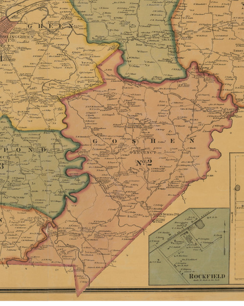 Goshen, Kentucky 1877 Old Town Map Custom Print - Warren Co.