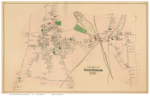 South Abington, Massachusetts 1879 Old Town Map Reprint - Plymouth Co.