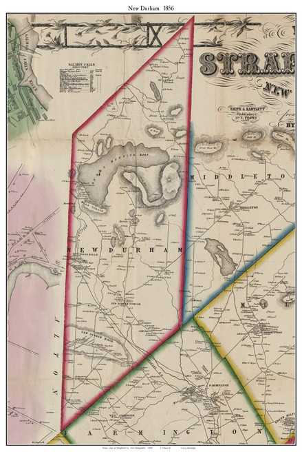 New Durham, New Hampshire 1856 Old Town Map Custom Print - Strafford Co.