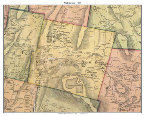 Wallingford, Vermont 1854 Old Town Map Custom Print - Rutland Co.