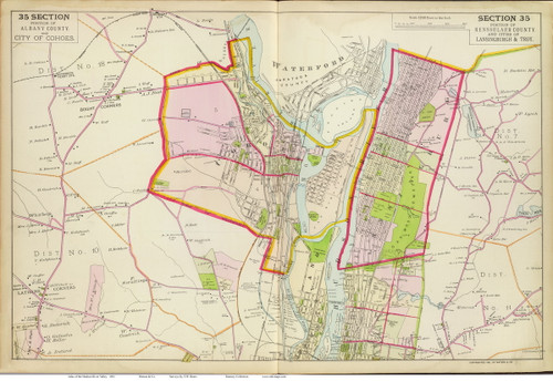 Cohoes and Lansingburg, 1891 - Old Map Reprint - NY Hudson River Valley Atlas 35