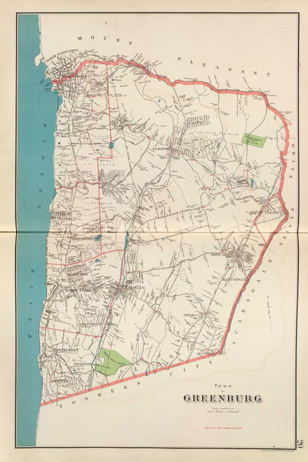 Greenburg, New York 1893 - Old Town Map Reprint - Westchester Co. Atlas 20