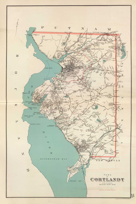 Cortlandt, New York 1893 - Old Town Map Reprint - Westchester Co. Atlas 25