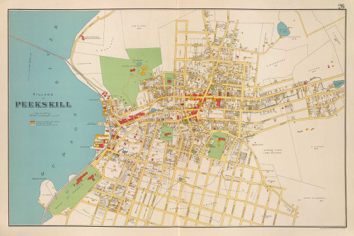 Peekskill Village, New York 1893 - Old Town Map Reprint - Westchester Co. Atlas 26