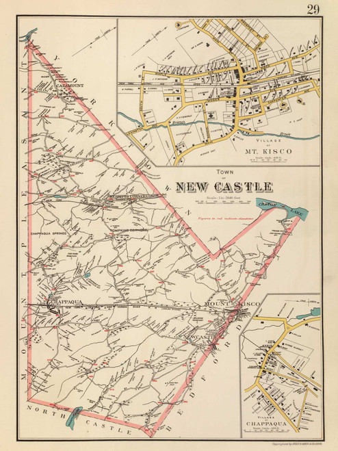 New Castle, New York 1893 - Old Town Map Reprint - Westchester Co. Atlas 29